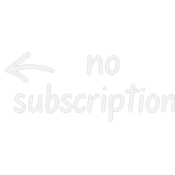 A handwritten arrow pointing left with the text 'No subscription'